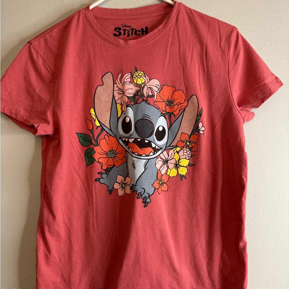 Disney Stitch Pink or Mauve Tshirt, Size Medium